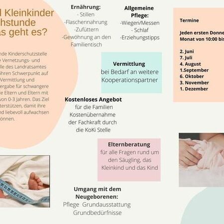 Informationsblatt über die Baby- und Kleinkindersprechstunde in unserer Apotheke