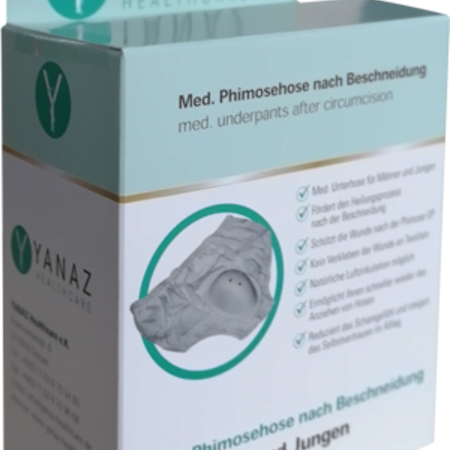Eine Packung der Beschneidungsunterhosen von Yanaz Healthcare